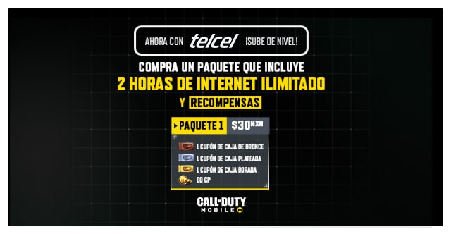 ahora con telcel sube de nivel compra un paquete dos horas y disfuta de internet ilimitado