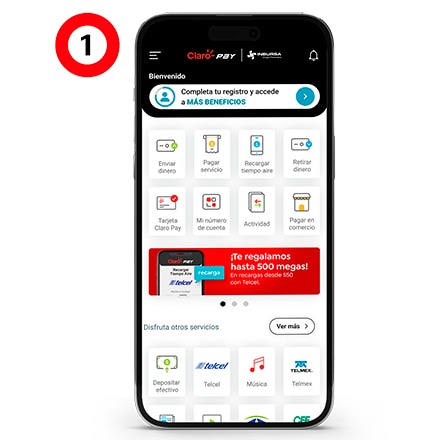 realiza tu registro al descargar la aplicacion claro pay que este dispinible en tu tienda