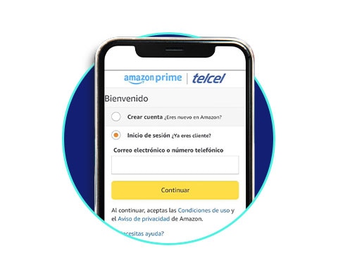 inicia tu proceso de registro de cuenta o ingresa a tu cuenta ya existente en amazon