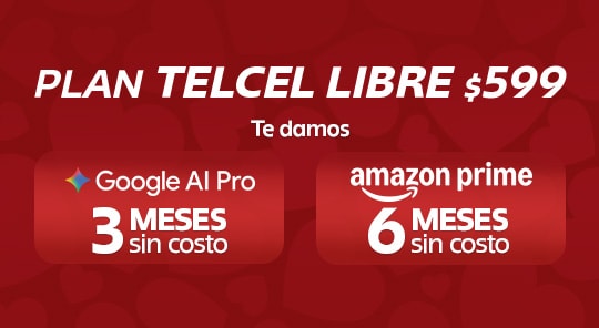 con los planes telcel libre disfruta de tres meses de google ai pro y seis meses de amazon
