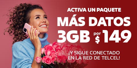 activa un paquete mas datos y sigue conectado en la mejor red de telcel en tu plan